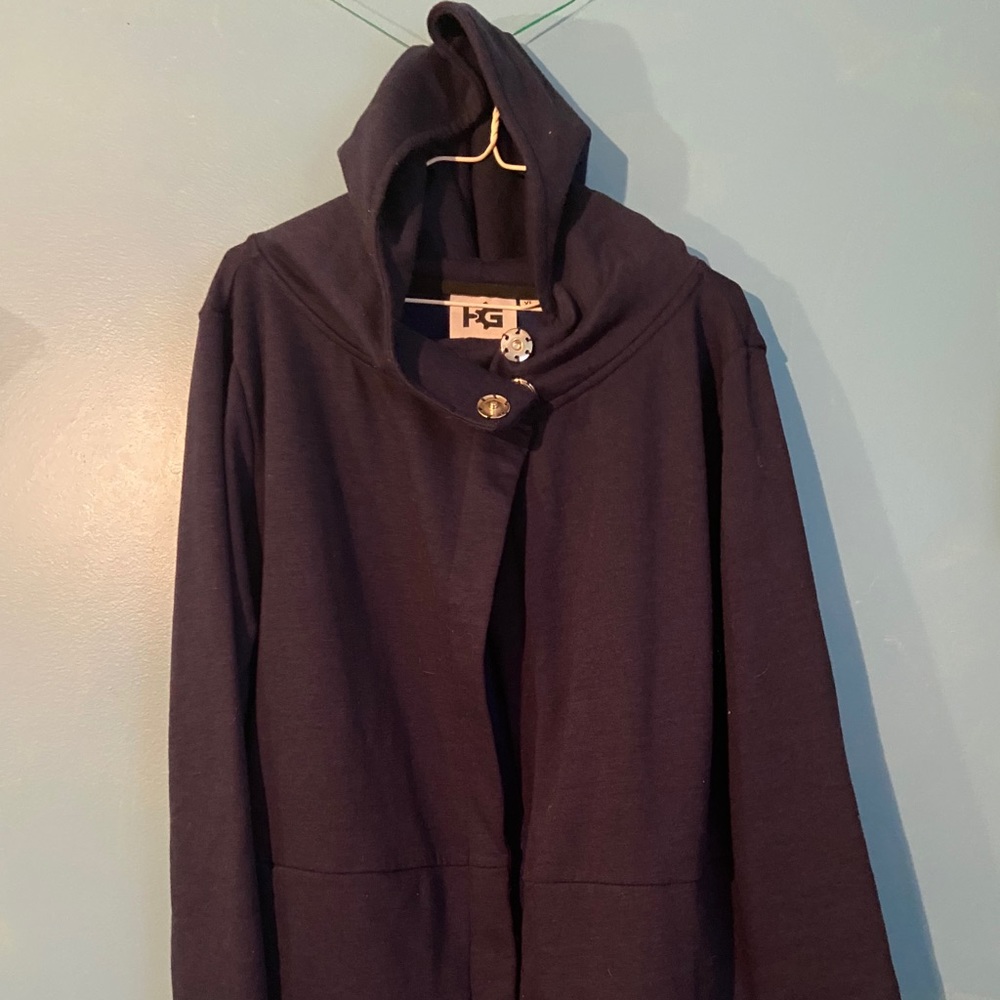 XL Hooded Top Snap Sweater